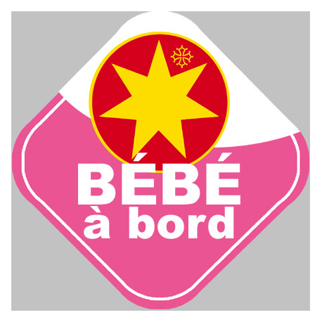 bébé à bord fille Occitane - 15cm - Sticker/autocollant