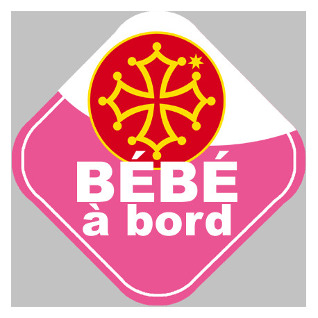 bébé à bord fille Occitane - 15cm - Sticker/autocollant