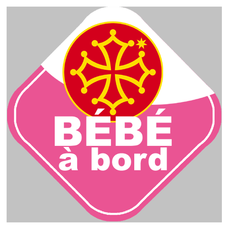 bébé à bord fille Occitane - 15cm - Sticker/autocollant