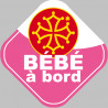 bébé à bord fille Occitane - 15cm - Sticker/autocollant