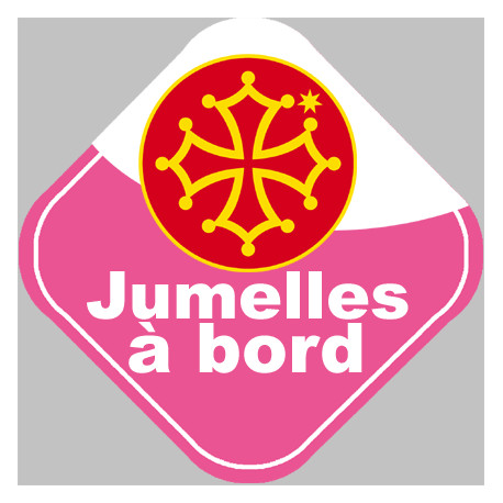 bébé à bord jumelles Occitanes - 15cm - Sticker/autocollant