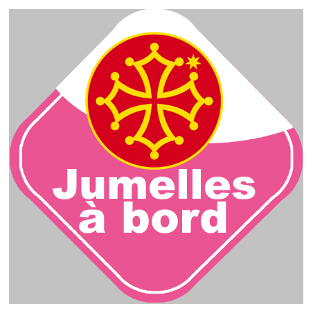 bébé à bord jumelles Occitanes - 15cm - Sticker/autocollant