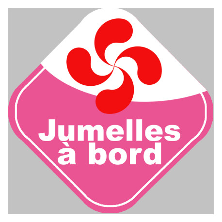 bébés à bord jumelles Basque - 15cm - Sticker/autocollant