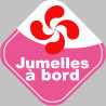 bébés à bord jumelles Basque - 15cm - Sticker/autocollant