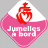 bébés à bord jumelles vendéennes - 15cm - Sticker/autocollant