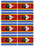 Drapeau Swaziland (8 fois 9.5 x 6.3 cm) - Sticker/autocollant