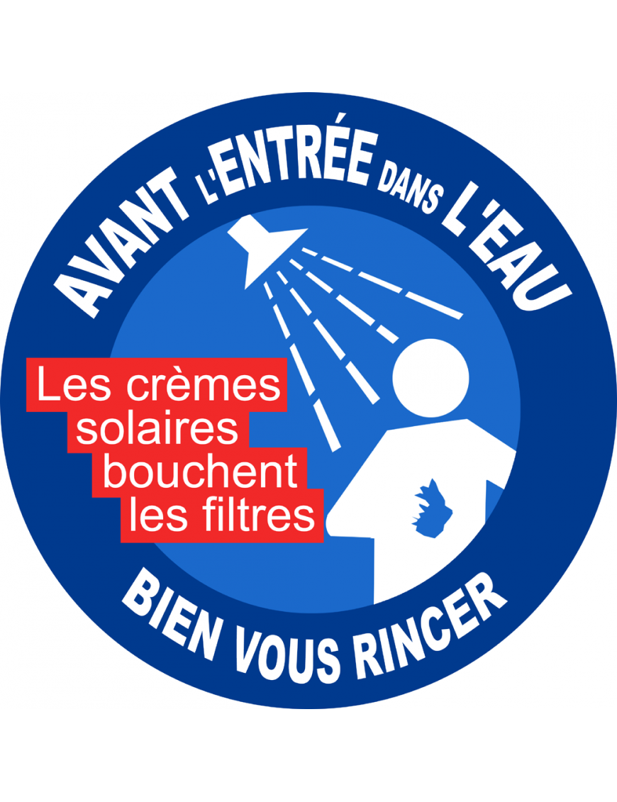 bien rincer la crème solaire - 20cm - Sticker/autocollant