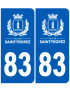 immatriculation 83 Saint-Tropez - Sticker/autocollant