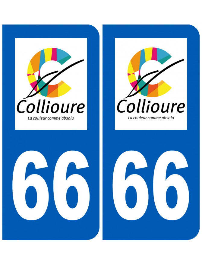 immatriculation 66 Collioure - Sticker/autocollant