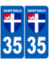 immatriculation 35 Saint-Malo - Sticker/autocollant