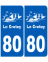 immatriculation 80 Le Crotoy - Sticker/autocollant