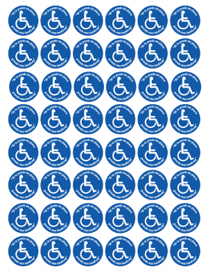 Si tu prends ma place, prends mon handicap - 48fois 2.5x2.5cm - Sticker/autocollant