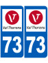 immatriculation 73 Val Thorens - Sticker/autocollant