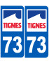 immatriculation 73 Tignes - Sticker/autocollant