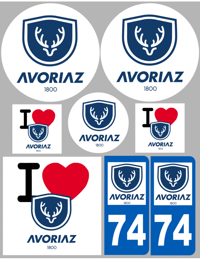 Avoriaz 74 (8 autocollants variés) - Sticker/autocollant