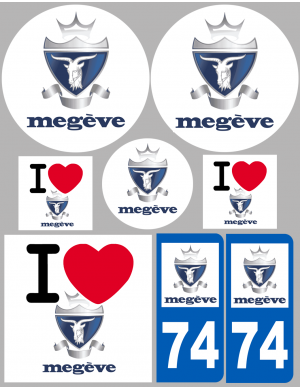 Megève 74 (8 autocollants variés) - Sticker/autocollant