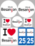 Besançon - 8 autocollants variés - Sticker/autocollant