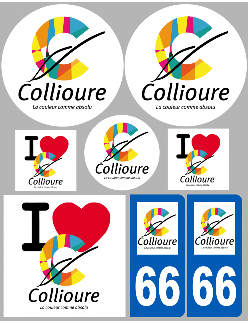 Collioure - 8 autocollants variés - Sticker/autocollant