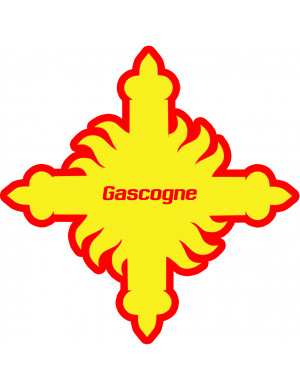 Croix Gascogne détourée  - 20cm - Sticker/autocollant