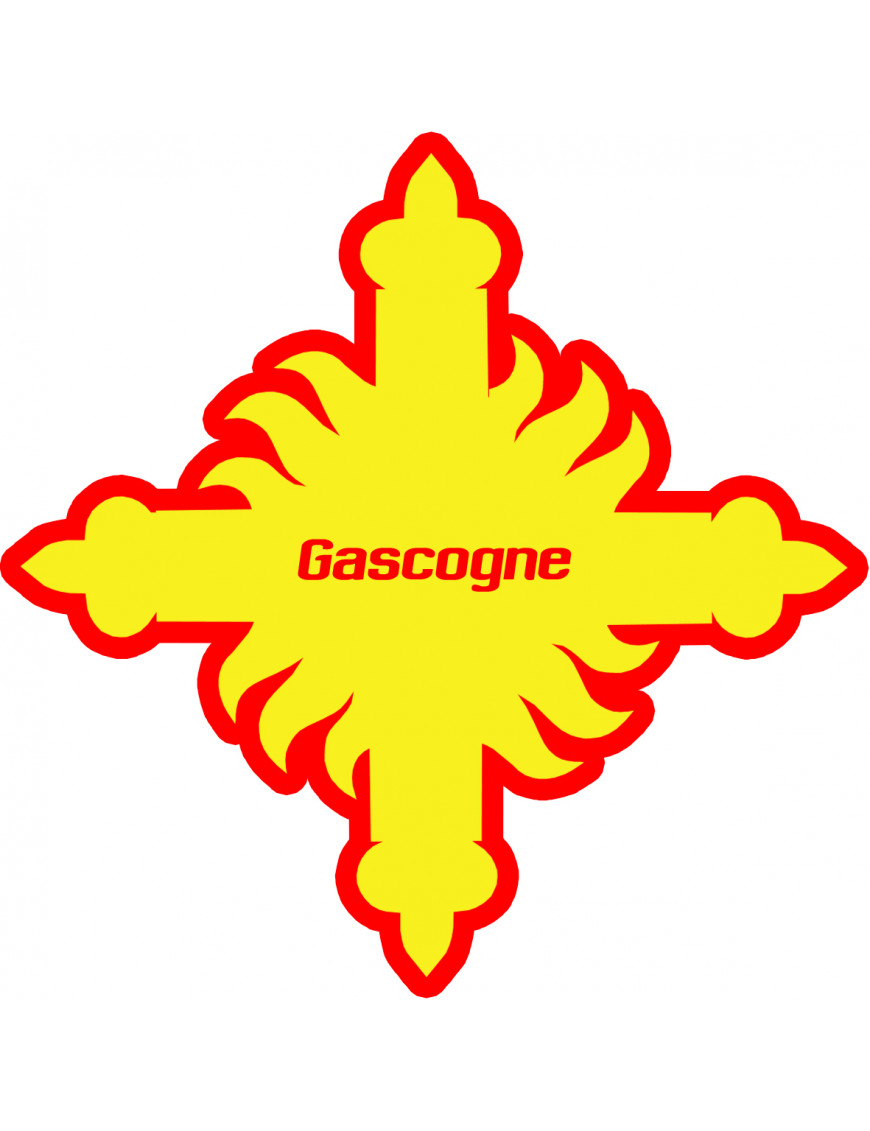 Croix Gascogne détourée - 5cm - Sticker/autocollant