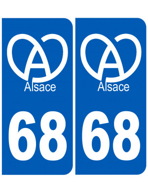 immatriculation 68 (Haut-Rhin) Alsace - Sticker/autocollant