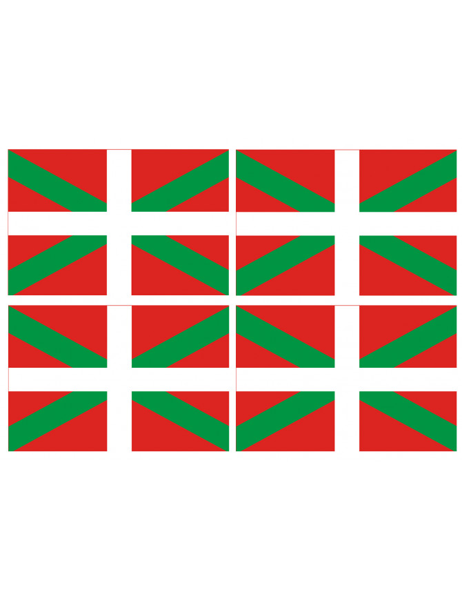 Drapeau Basque - 4fois 9.5x6.3cm - Sticker/autocollant