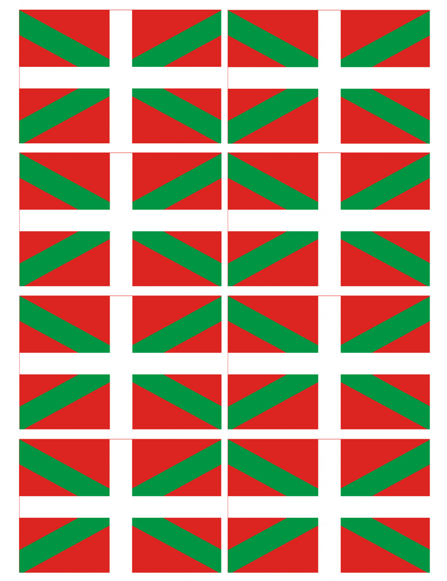 Drapeau Basque - 8fois 9.5x6.3cm - Sticker/autocollant