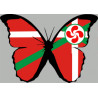 Effet papillon Basque - 10x7cm - Sticker/autocollant