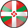 Drapeau croix basque rond - 5cm - Sticker/autocollant