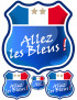 Allez les bleus 2 étoiles - kit 4 pièces - Sticker/autocollant