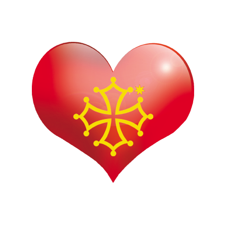 Coeur Pays Occitanie - 5X4.3cm - Sticker/autocollant