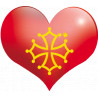 Coeur Pays Occitanie - 5X4.3cm - Sticker/autocollant