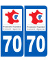 immatriculation 70 région - Sticker/autocollant