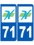 immatriculation 71 (Saône-et-Loire) - Sticker/autocollant