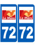 immatriculation 72 le Mans - Sticker/autocollant