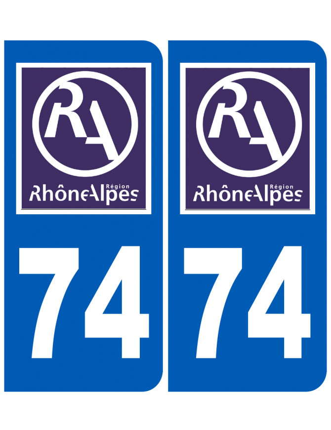 immatriculation 74 région - Sticker/autocollant