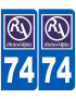 immatriculation 74 région - Sticker/autocollant