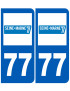 immatriculation 77 (Seine-et-Marne) - Sticker/autocollant