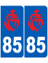 immatriculation 85 Vendée coeur rouge - Sticker/autocollant