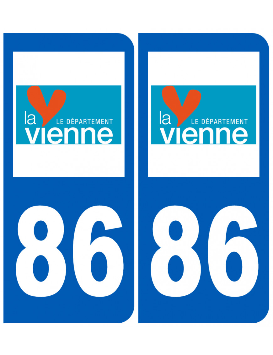 numéro immatriculation 86 (Vienne) - Sticker/autocollant