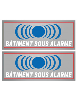 Bâtiment sous protection (2 fois 15x6cm) - Sticker/autocollant