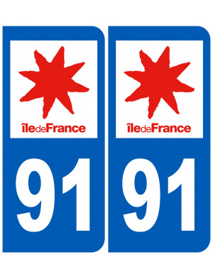 immatriculation 91 (région) - Sticker/autocollant