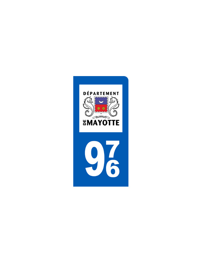 immatriculation motard 976 Mayotte - Sticker/autocollant