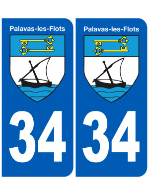 immatriculation 34 Pavalas-les-flots - Sticker/autocollant