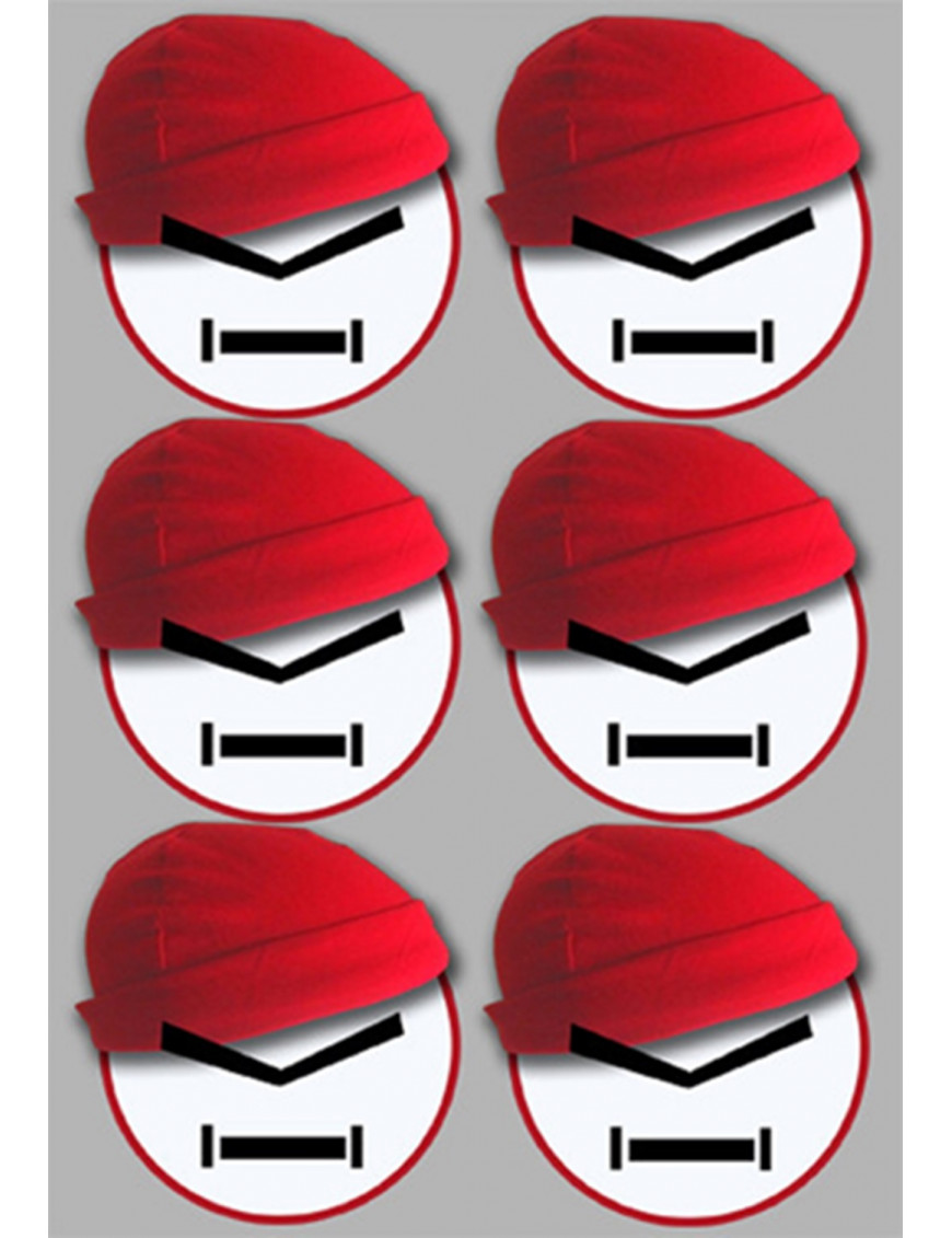 Bonnet rouge (6 fois 10cm) - Sticker/autocollant