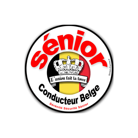 Conducteur Sénior Belge - 15x15cm - Sticker/autocollant