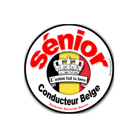 Conducteur Sénior Belge - 15x15cm - Sticker/autocollant