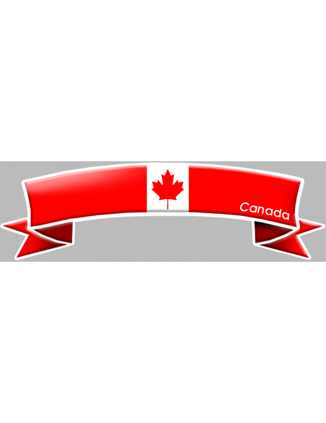 Flamme canadienne - 30x9cm - Sticker/autocollant