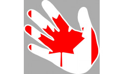Drapeau main Canada - 10x10cm - Sticker/autocollant