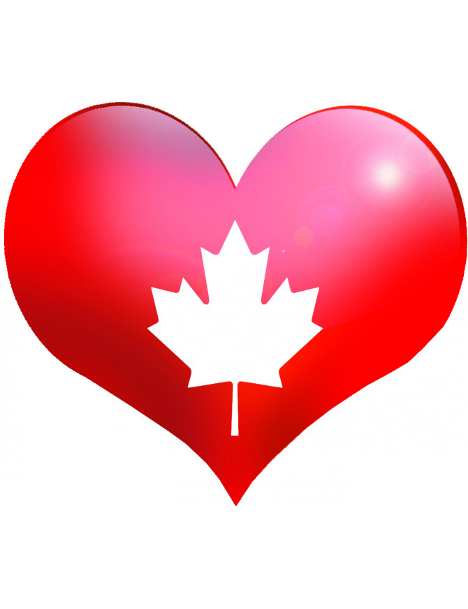 Coeur Canada - 11.5x10cm - Sticker/autocollant